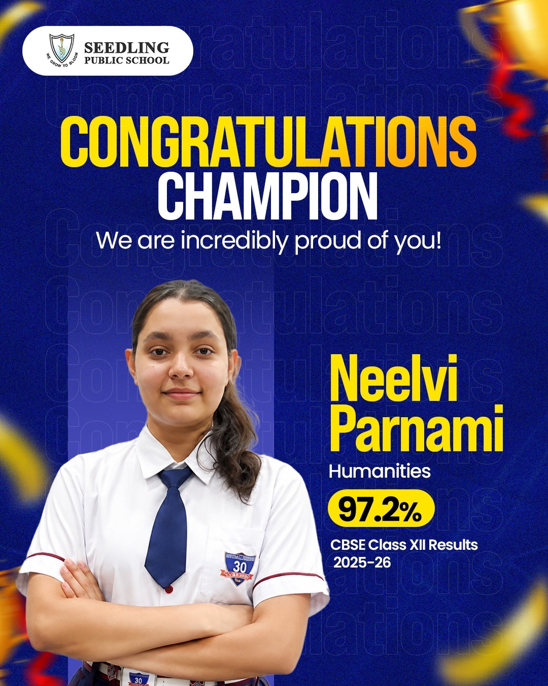 Seedling Topper Neelvi Soni